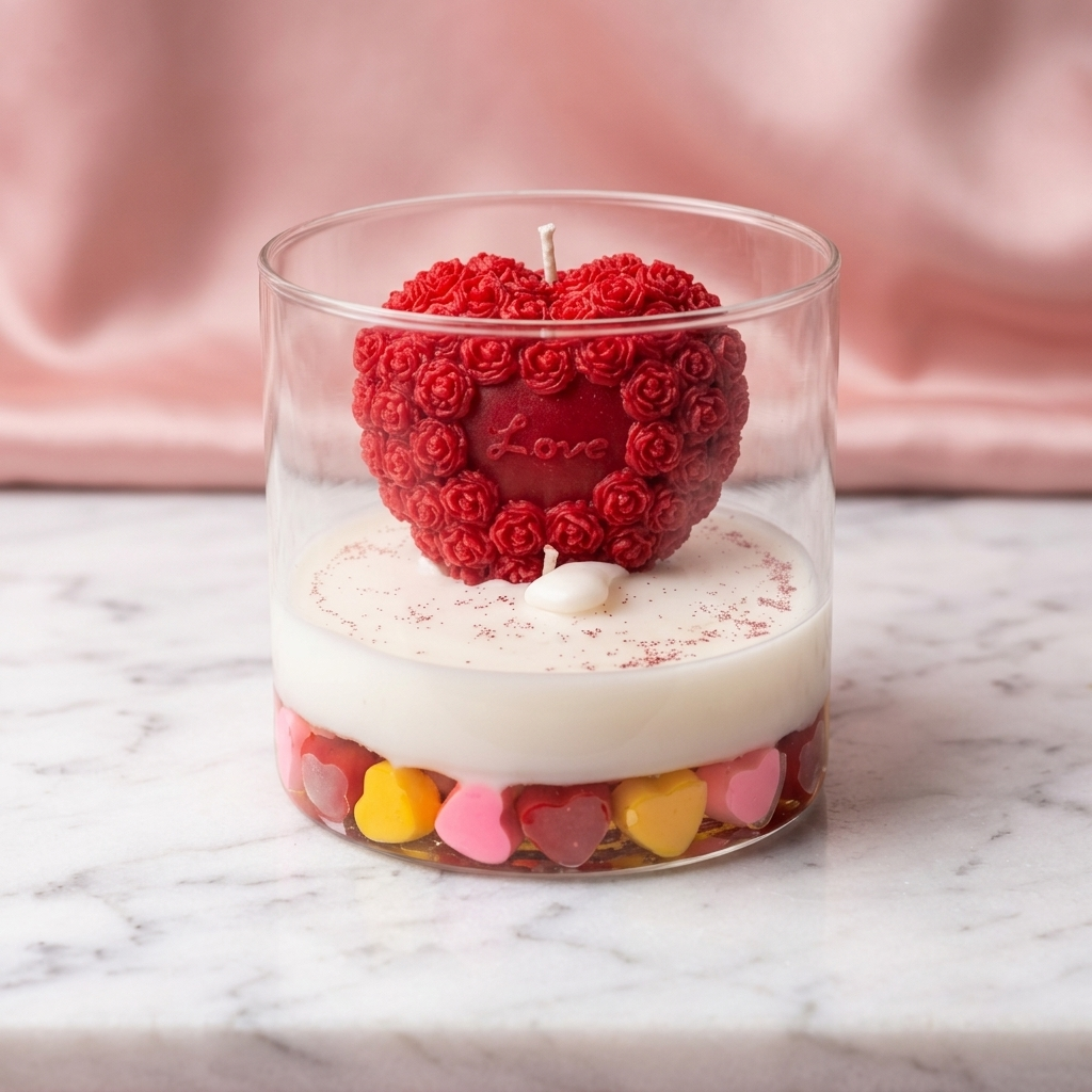 Heart Shape Romantic Aromatic Jar Candles for Couples
