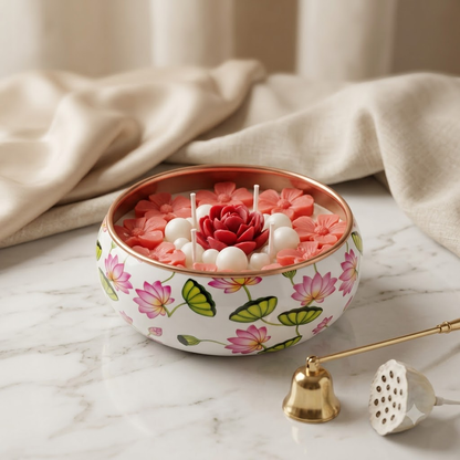 Floral Print Urli Scented Candle