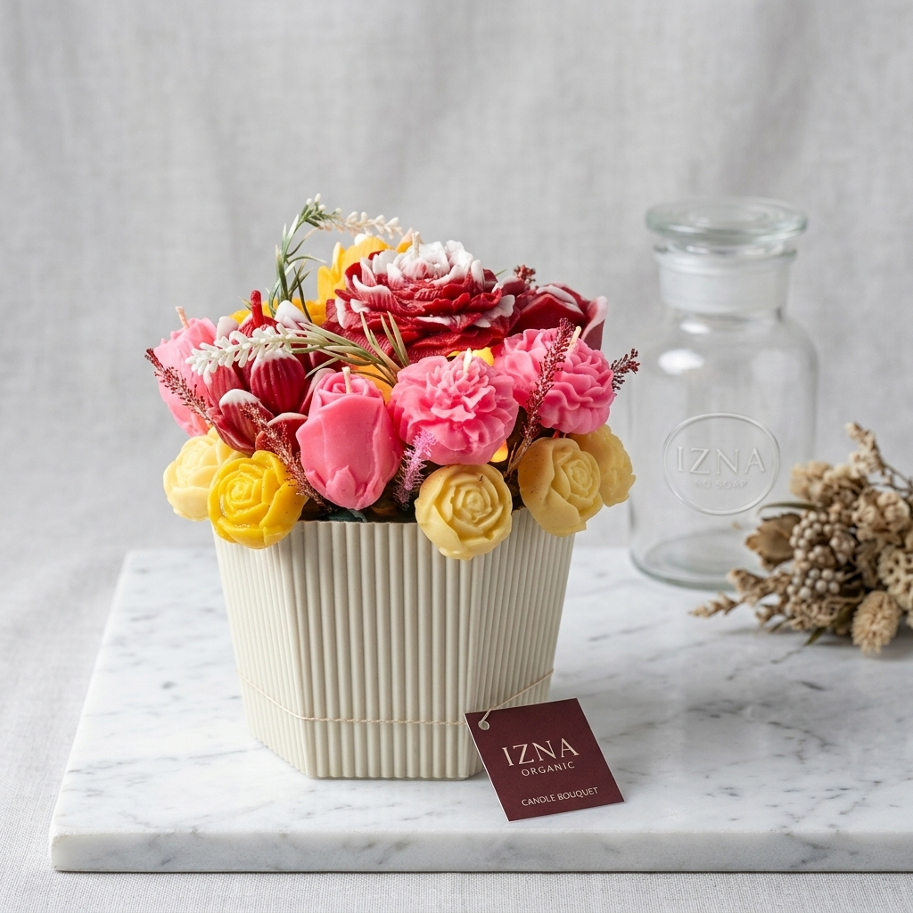 Luxury Candle Flower Bouquets Arranged in Box