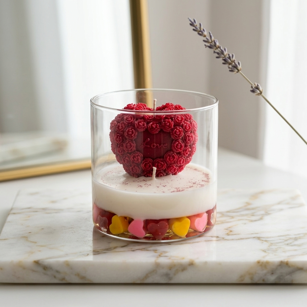 Heart Shape Romantic Aromatic Jar Candles for Couples