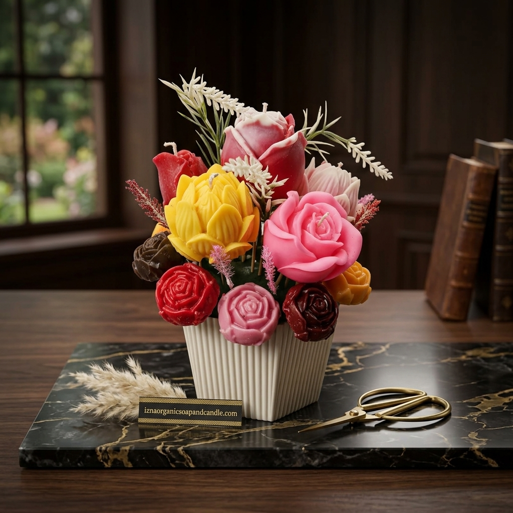 Luxury Candle Flower Bouquets Arranged in Box