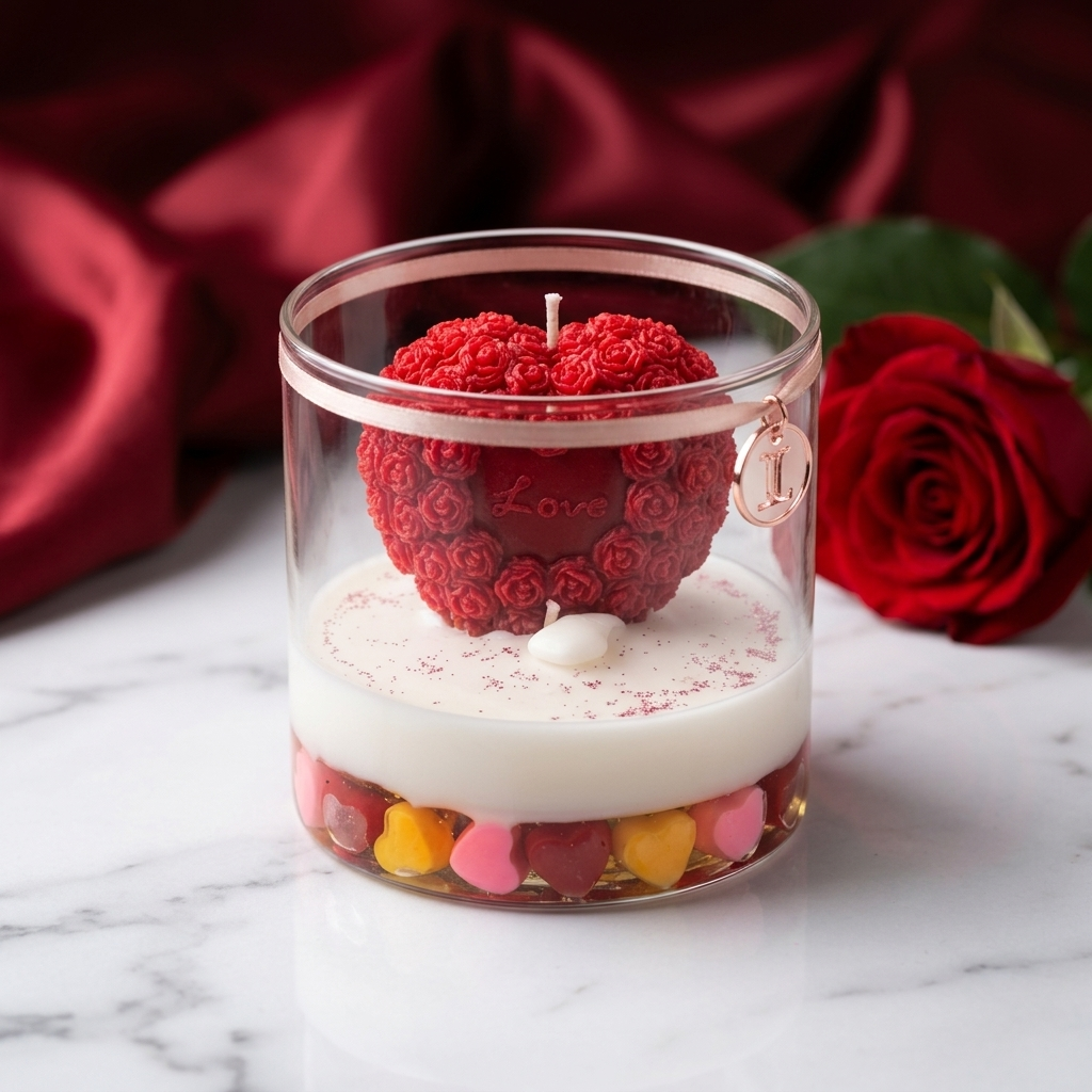 Heart Shape Romantic Aromatic Jar Candles for Couples