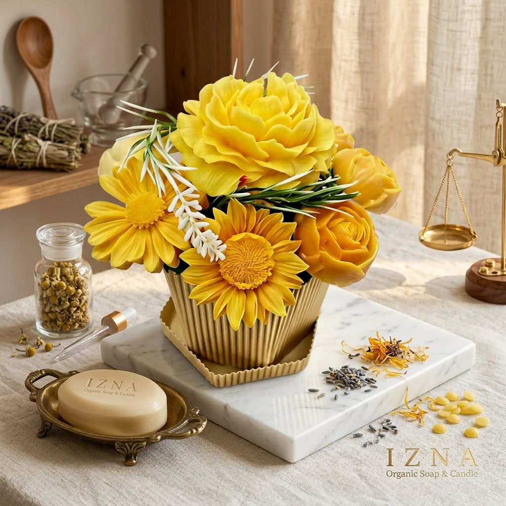 Luxury Candle Flower Bouquets Arranged in Box