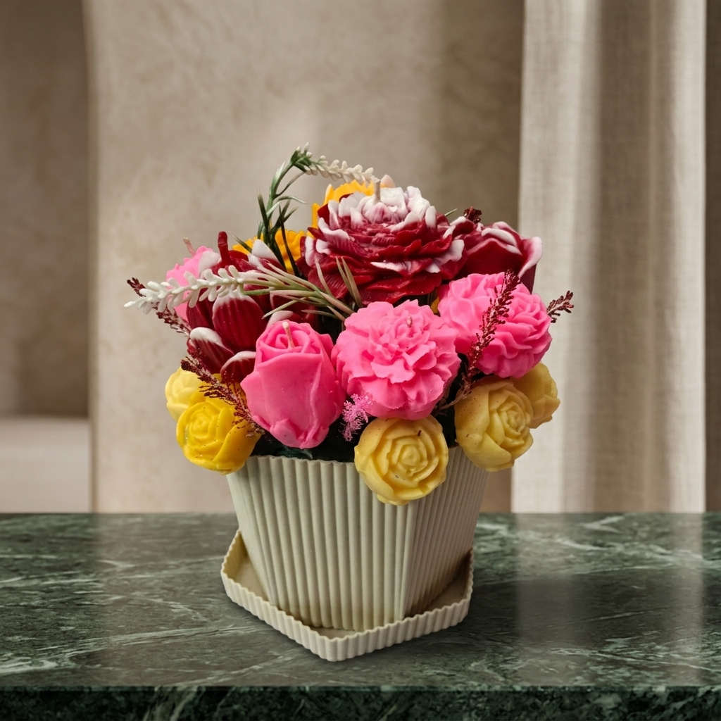 Luxury Candle Flower Bouquets Arranged in Box