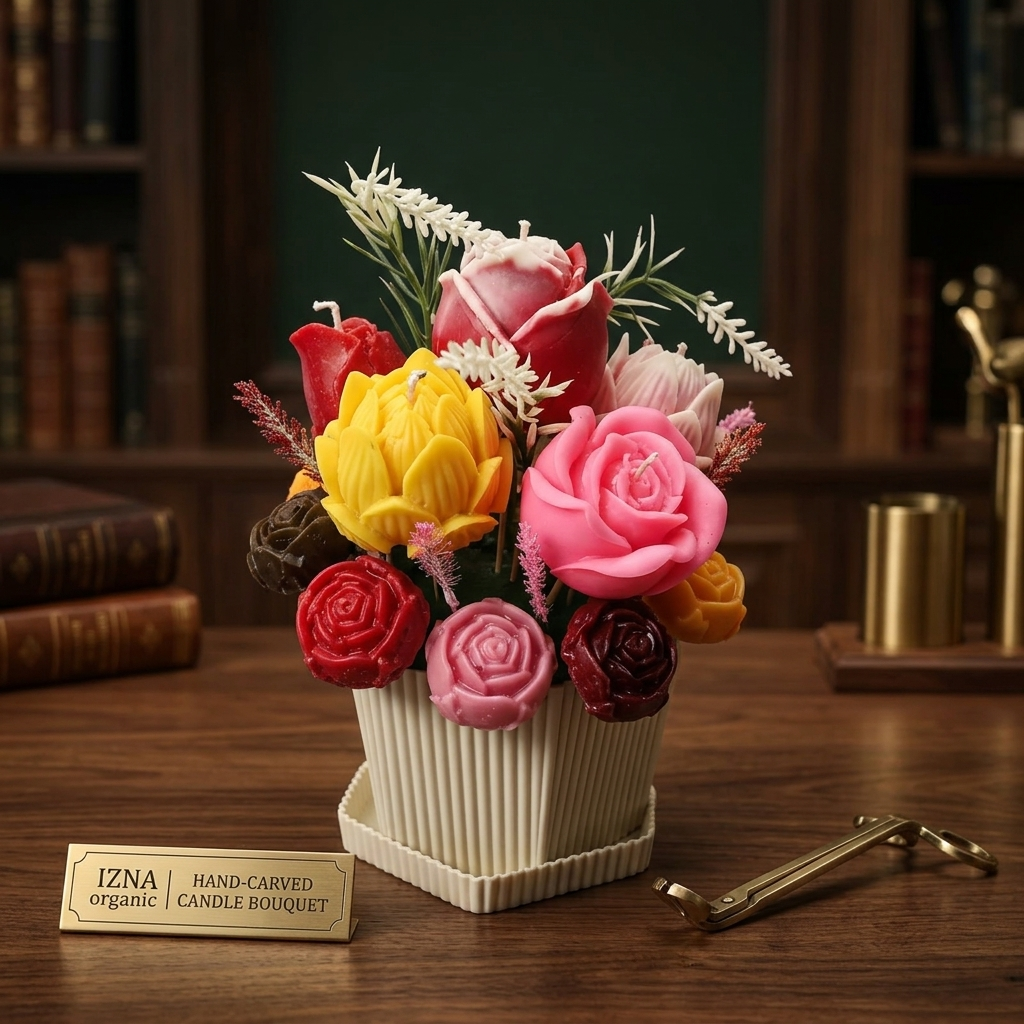 Luxury Candle Flower Bouquets Arranged in Box