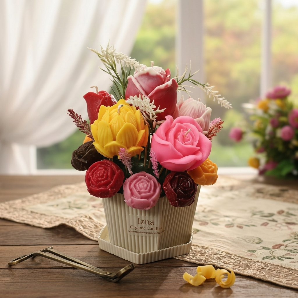 Luxury Candle Flower Bouquets Arranged in Box