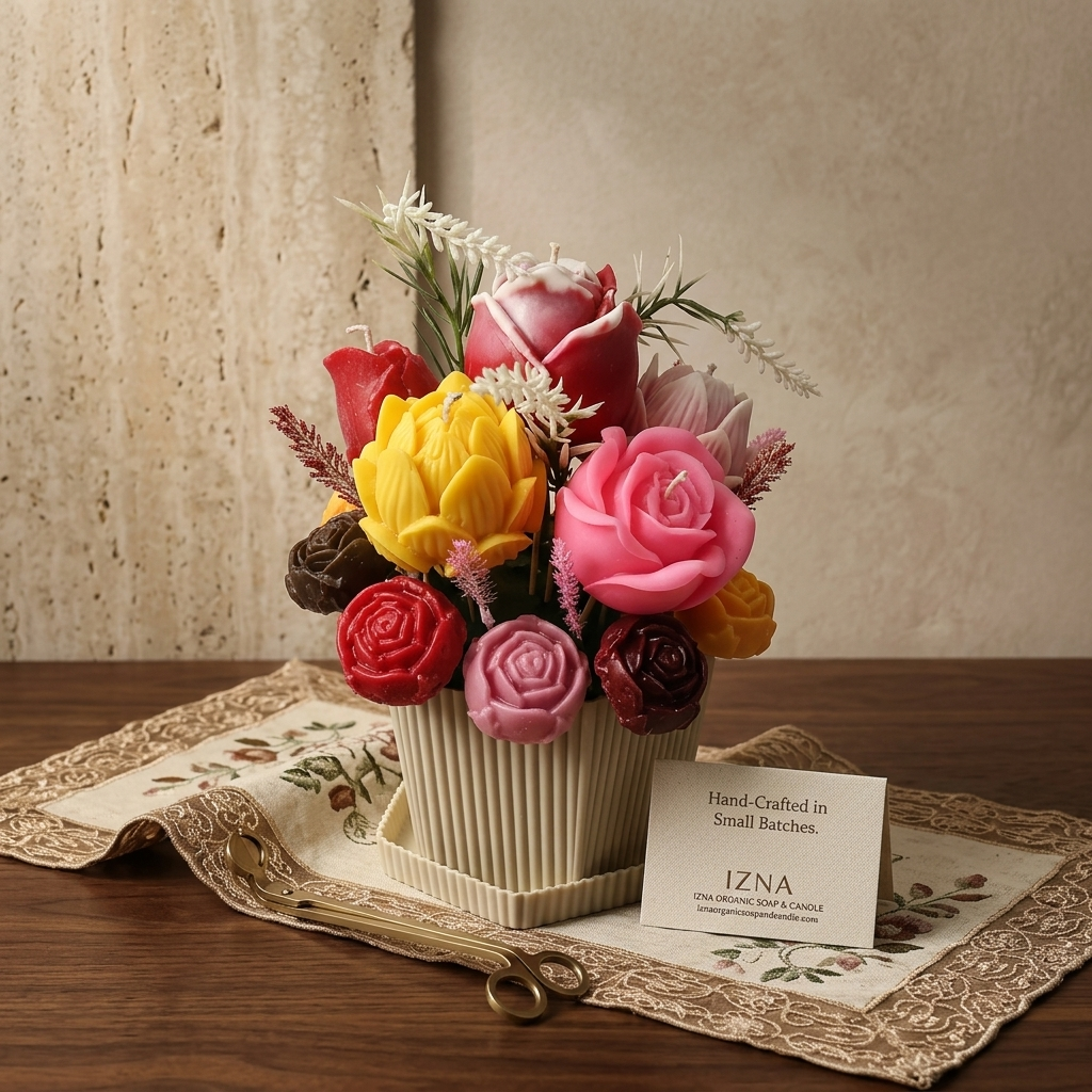 Luxury Candle Flower Bouquets Arranged in Box