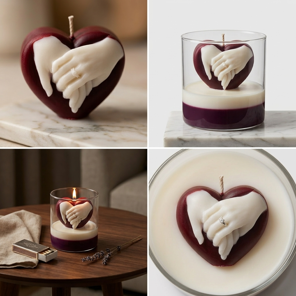 Heart Shape Romantic Aromatic Jar Candles for Couples