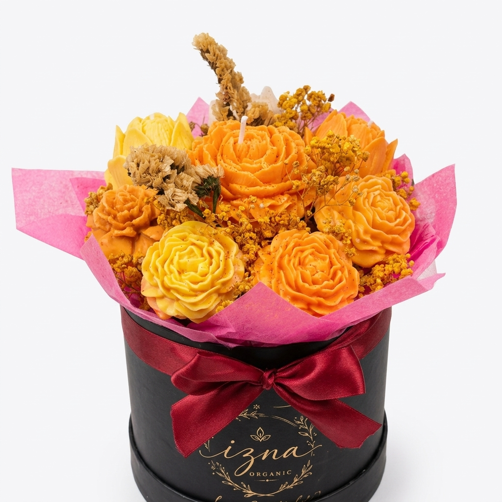 Luxury Yellow Flower Candle Bouquet