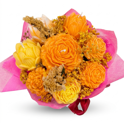 Luxury Yellow Flower Candle Bouquet