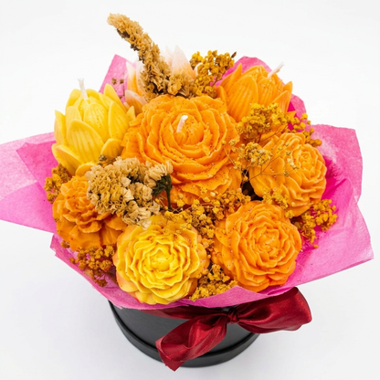 Luxury Yellow Flower Candle Bouquet